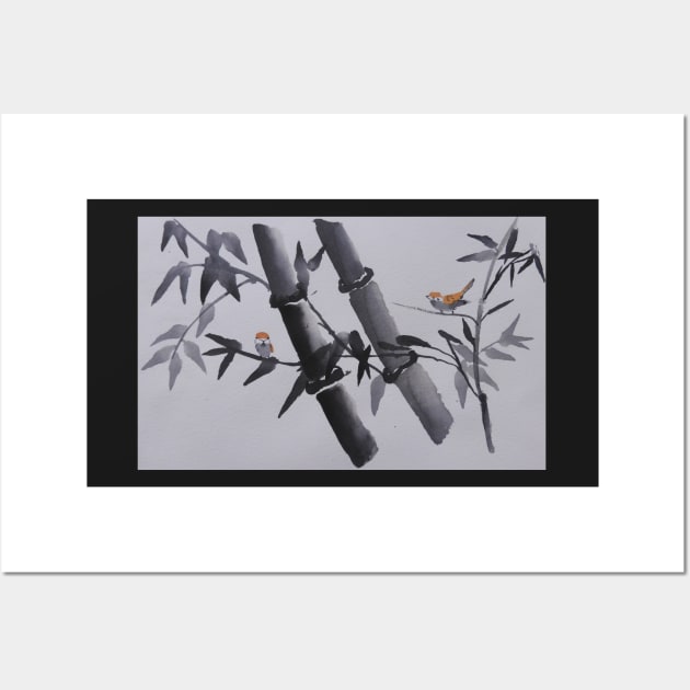 Birds in the Bamboo Wall Art by FrancesArt